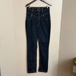 90s Akademiks Jeans 32 High Rise Y2K‎ Sequin Embellished Dark Wash Straight Leg